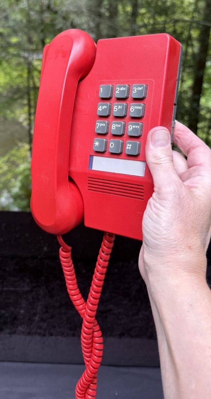RED Telephone Northern Telecom GTE Citation Series 1980's -Note Pad Slot -EUC!